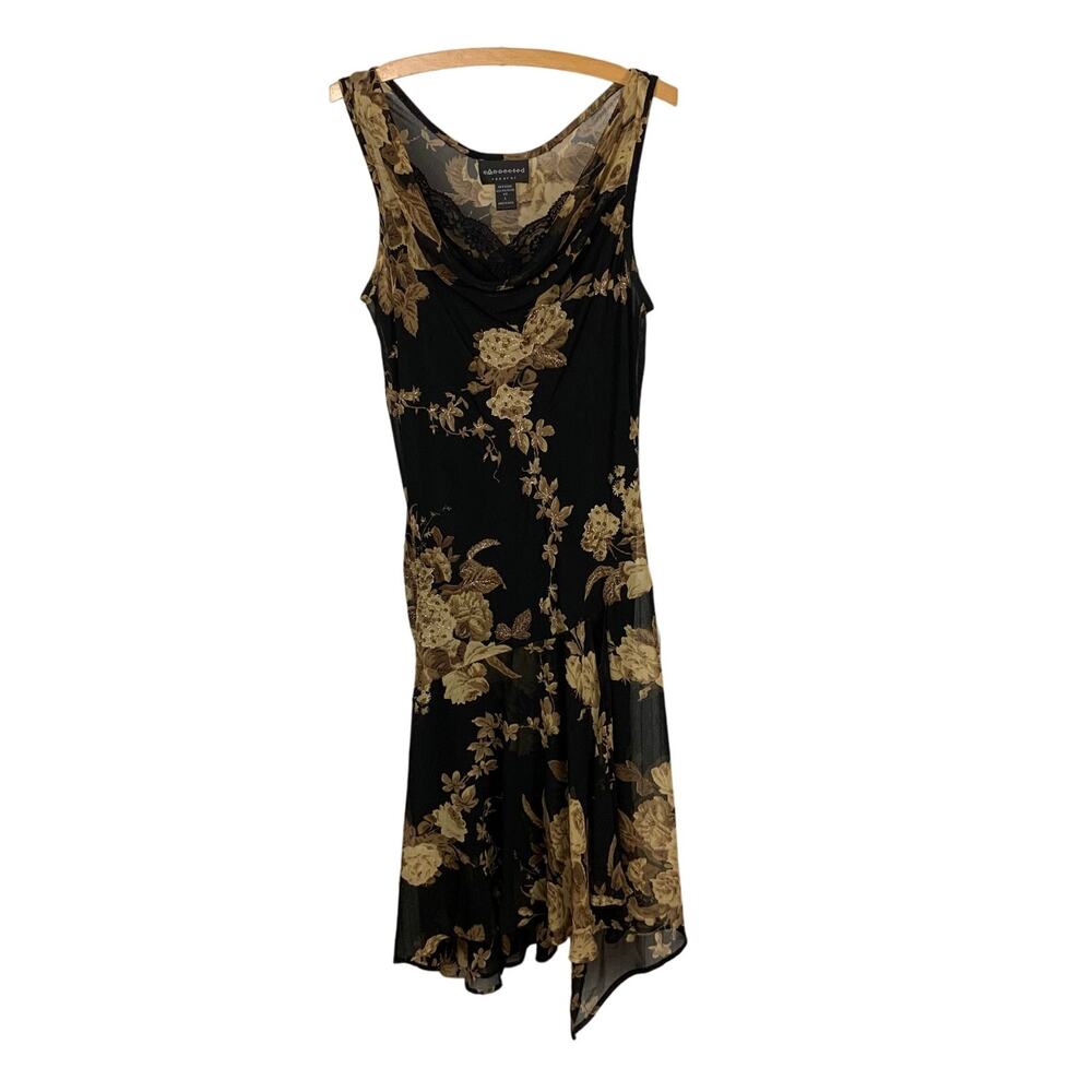 Floral Black and Gold Dress